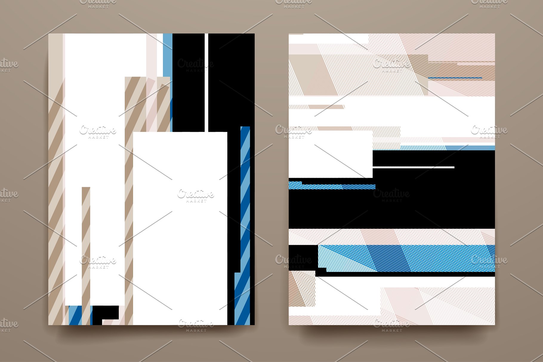 抽象图形背景小册子模板 Set of Beautiful Brochures插图(6)