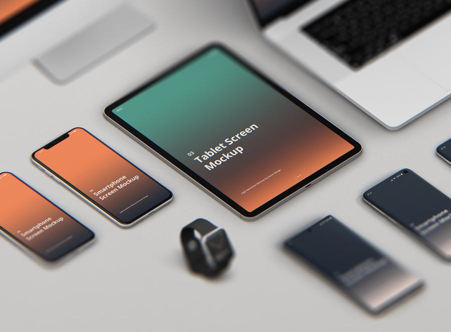 响应式设计作品效果预览智能设备素材库精选样机合集 Multi Device Screen Mockup Creator插图(8)
