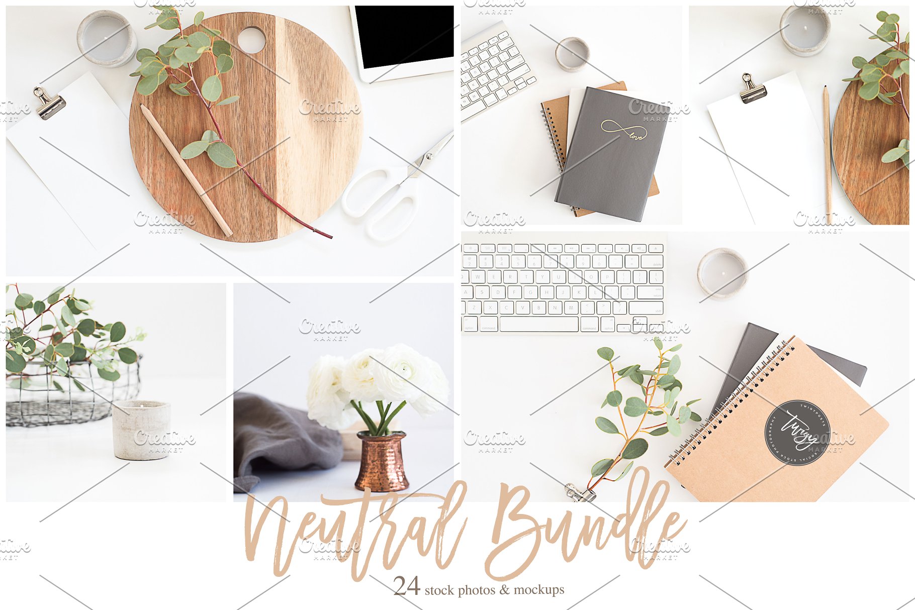 24款小资情调场景样机 24 Neutral Stock Photos & Mockups插图(2)