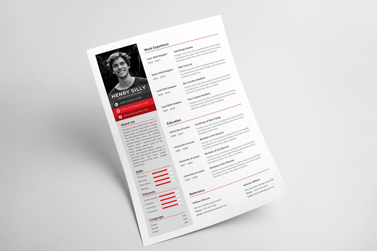 网站设计师&开发工程师简历/介绍信模板 CV Resume插图(4)