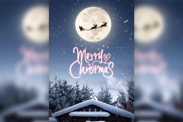 冬季圣诞节日快乐主题海报设计模板