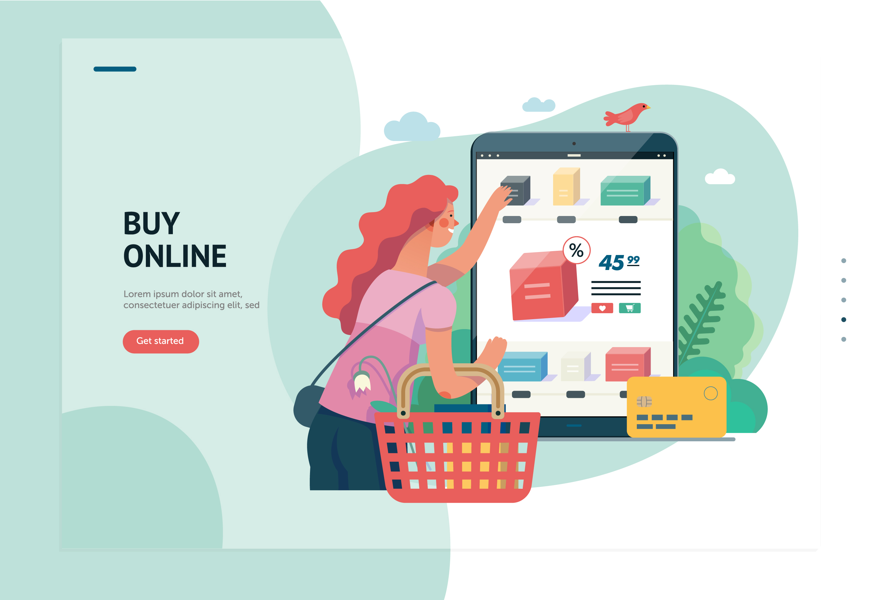 互联网多种商业业务概念扁平化插画下载[Ai]插图(34)