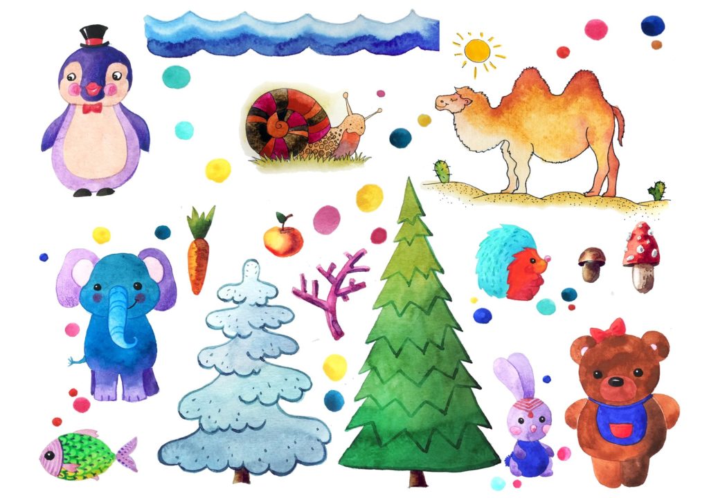 一大波儿童水彩手绘无缝背景素材下载[psd,png,jpg]插图(3)