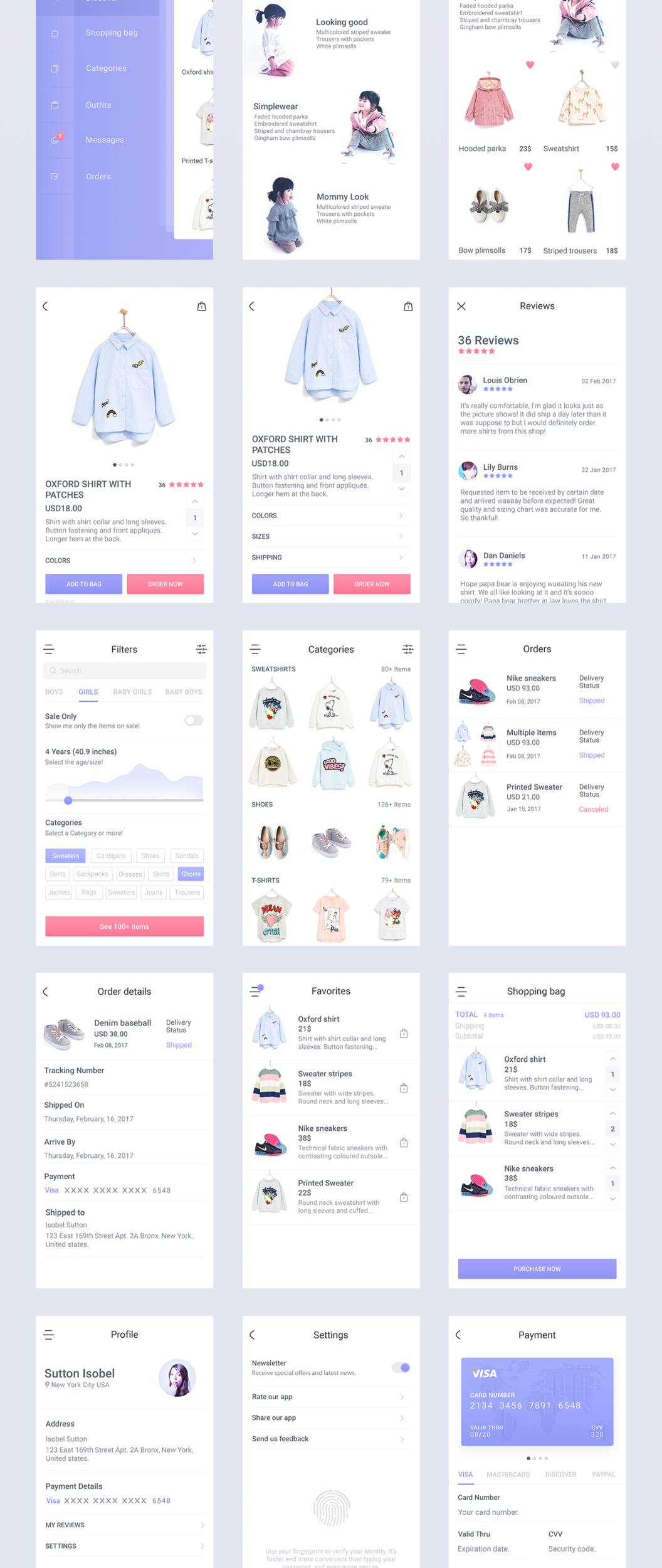 童装电商平台UI kits+原型线框图和交互动画包下载 [AEP、PSD]插图(4)