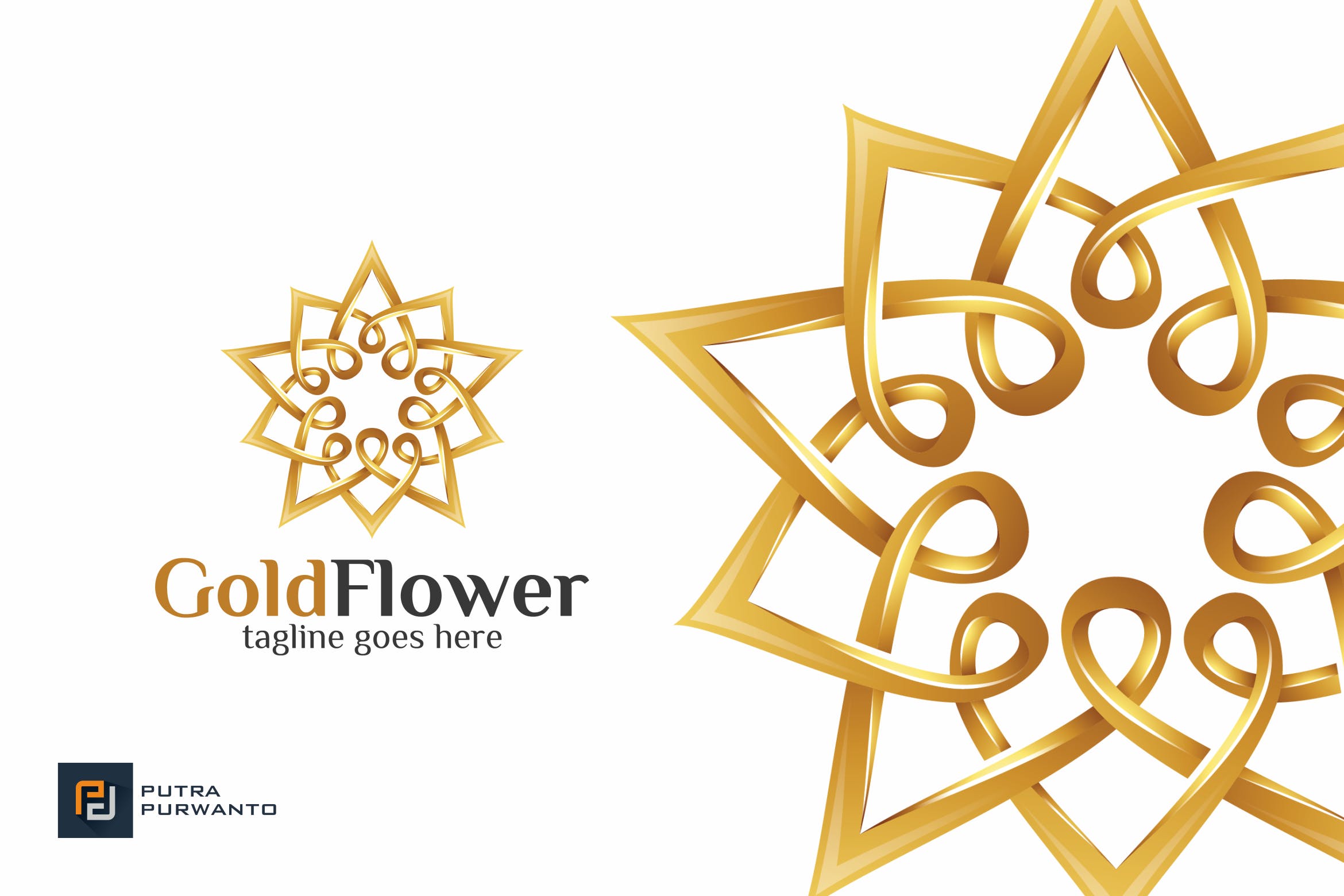 金色花卉几何图形/曼陀罗风格Logo设计素材库精选模板 Gold Flower / Mandala – Logo Template插图