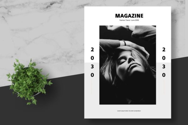 极简主义设计风格时尚杂志设计模板 Clean and Minimal Fashion Magazine Template