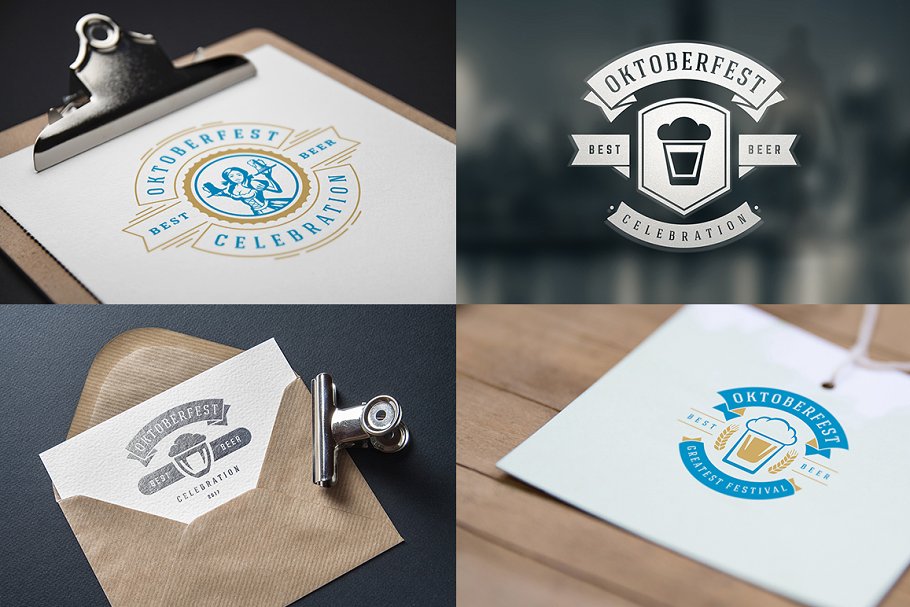 啤酒节主题Logo徽标模板/设计元素 Oktoberfest big bundle插图(1)