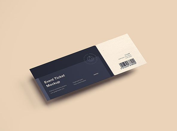 门票设计图片样机模板 Simple Ticket Mockup