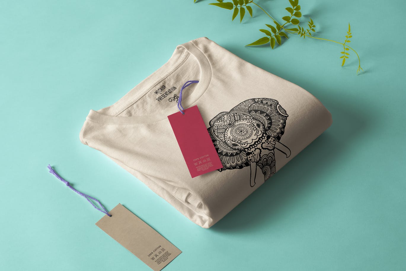 大象-曼陀罗花手绘T恤印花图案设计矢量插画素材库精选素材 Elephant Mandala T-shirt Design Illustration插图