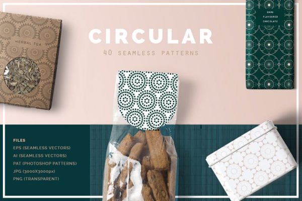 高端大气几何圆形图案纹理 Geometric Circles Patterns Set