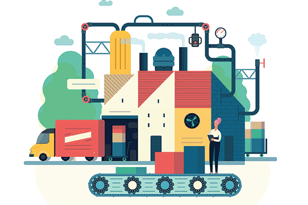 互联网多种商业业务概念扁平化插画下载[Ai]