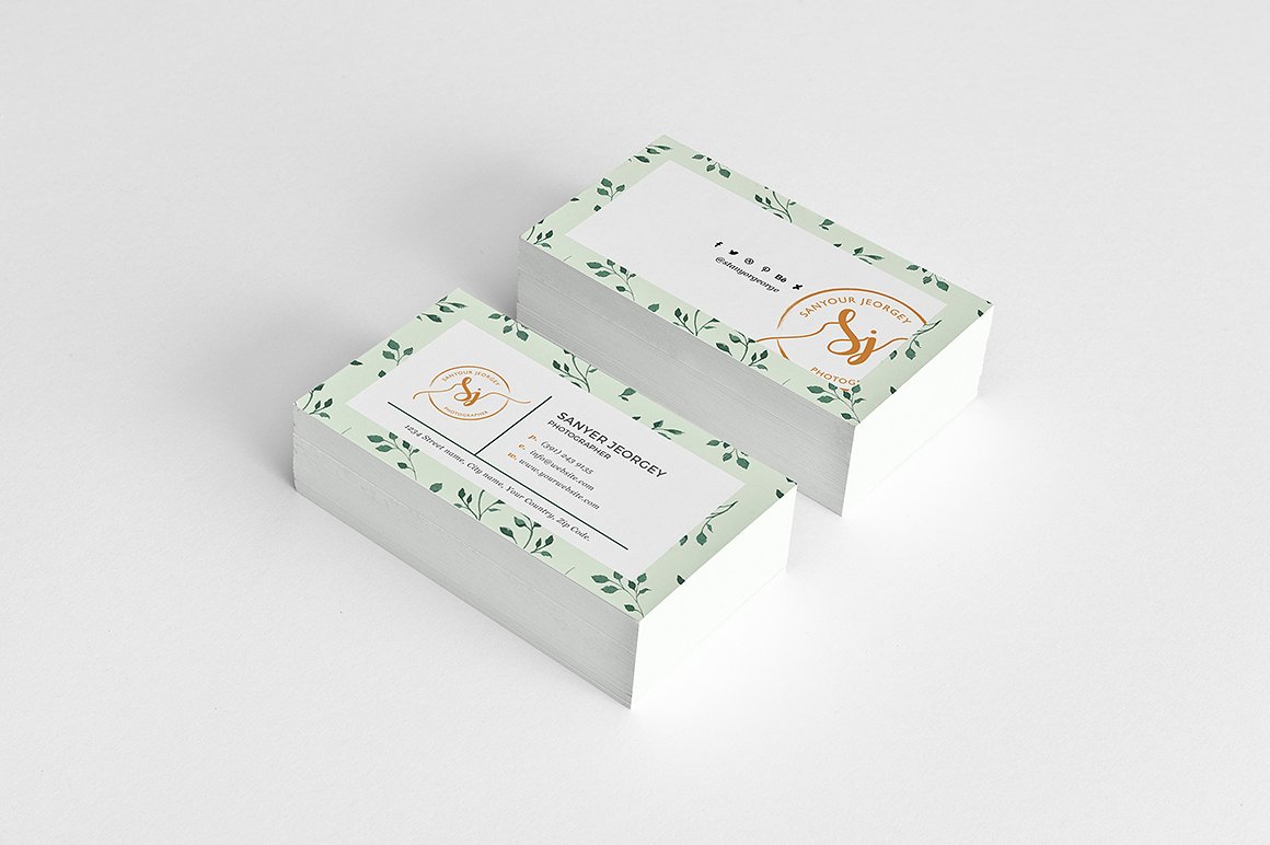 20个不同风格的适合高端摄影师的名片设计卡片邀请函设计模板插图(10)