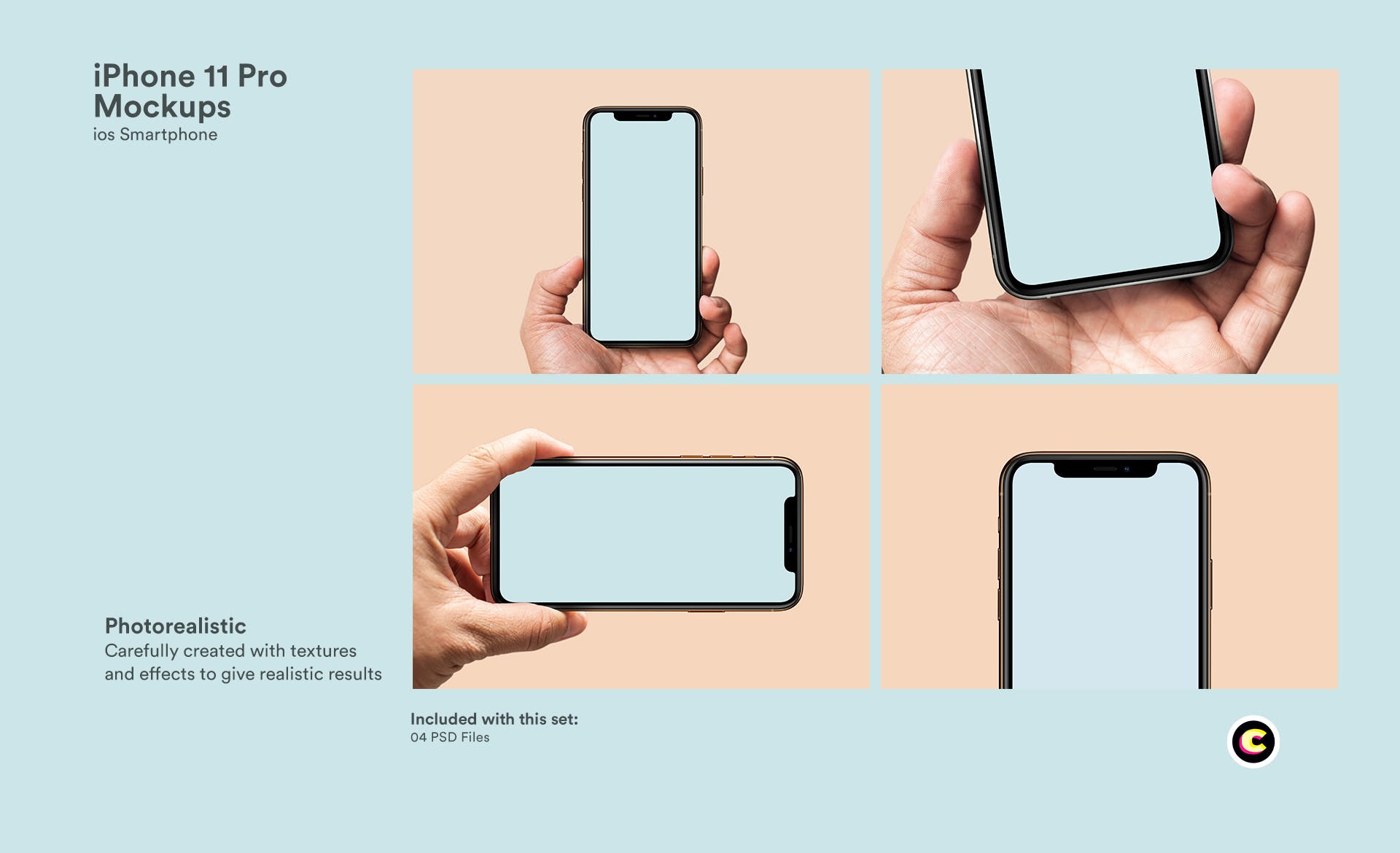 iPhone 11 Pro智能手机屏幕演示预览素材库精选样机 iPhone 11 Pro Mockups插图(1)