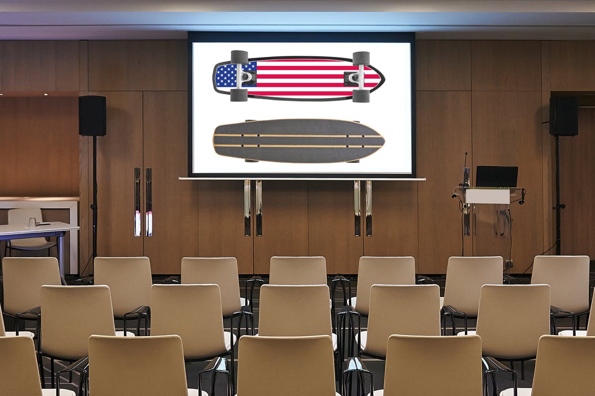 会议室电视/投影屏幕样机素材库精选模板v1 Conference_Room_Screen-HORIZ-Mockup插图(1)