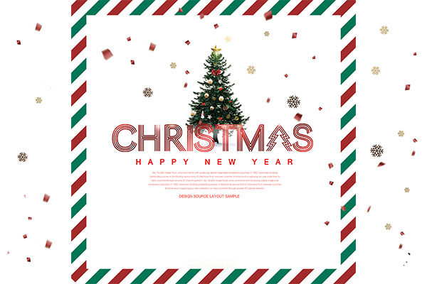 圣诞节日问候方形贺卡设计模板