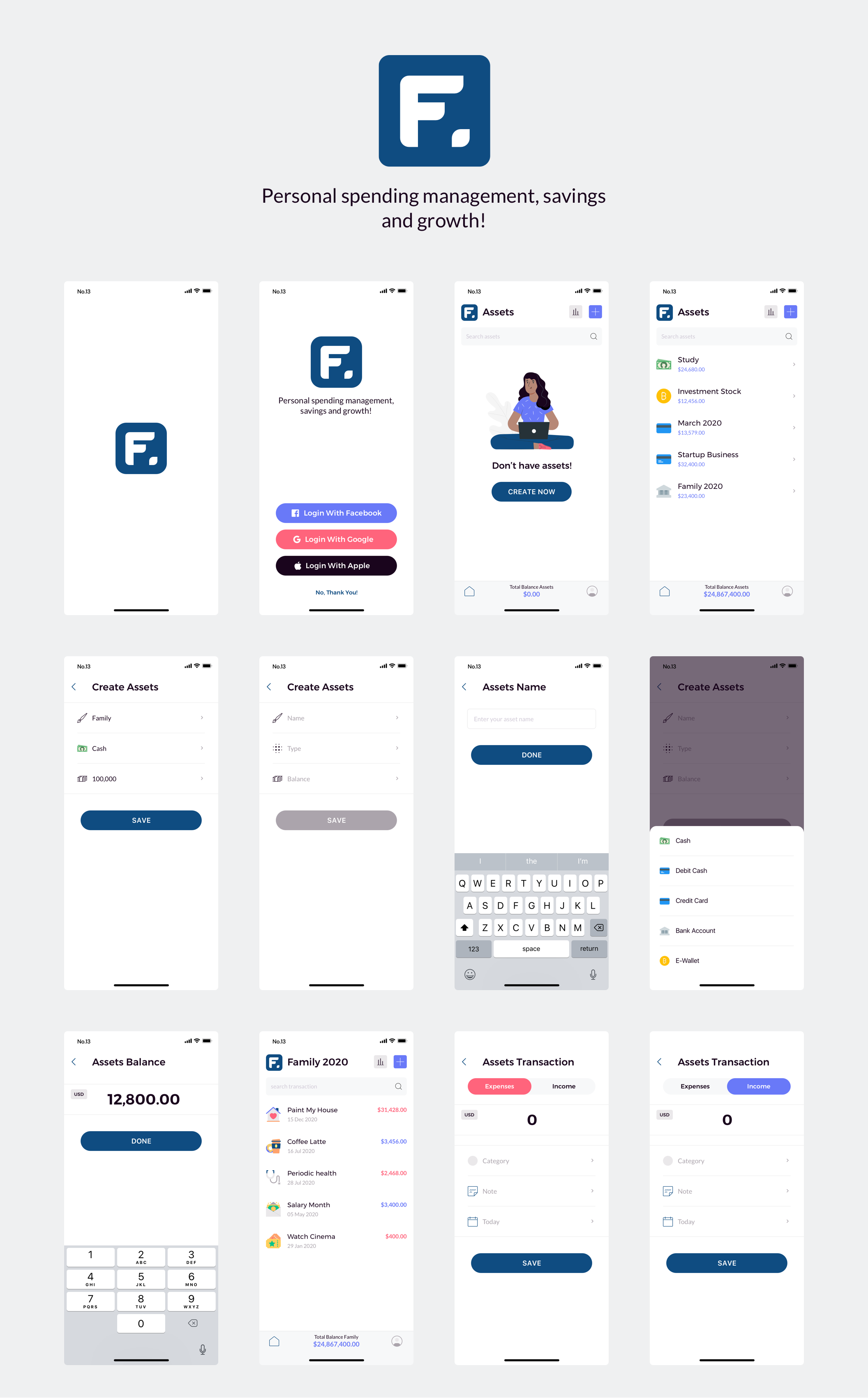素材库下午茶:个人理财电子钱包APP应用UI套件插图