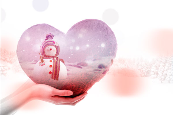 冬天送温暖献爱心主题海报设计模板