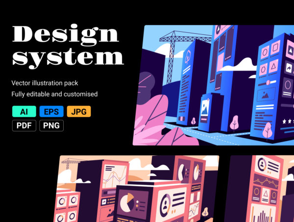 素材库下午茶：分析工具设计系统矢量插画素材