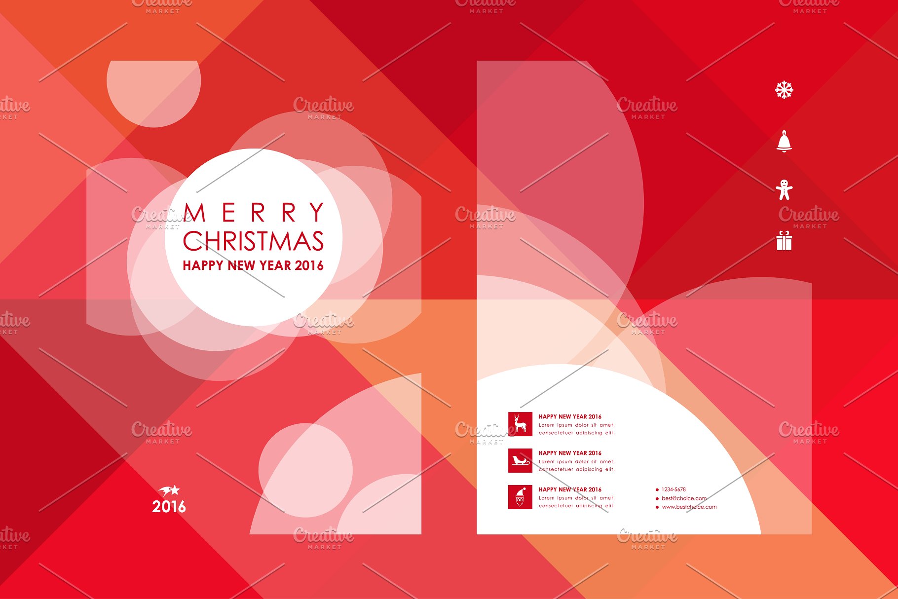 圣诞节主题小册子模板 Merry Christmas Brochures插图(12)