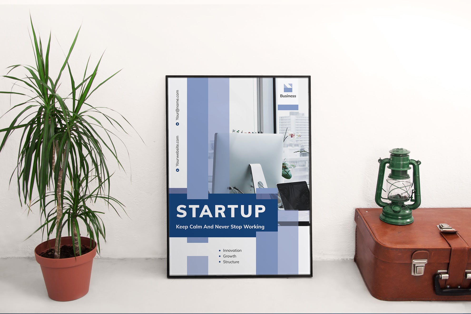 创业互联网项目简介宣传海报PSD素材素材库精选模板 Startup Poster插图(2)