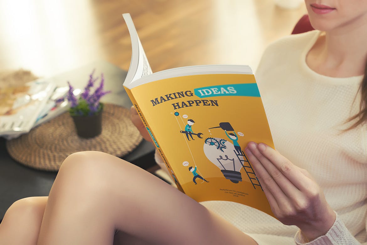 简装软封图书封面设计展示图样机素材库精选 Book Mockup / Soft Cover Edition插图(1)