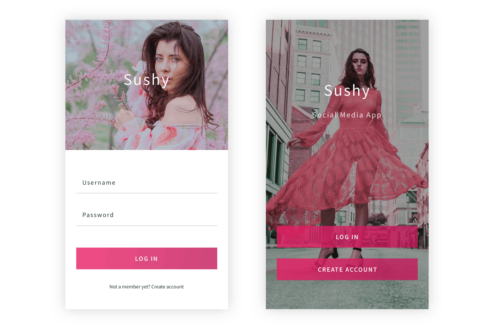 社交媒体&社交分享主题APP应用SKETCH设计套件 Sushy – Social Media Ui Kit for Sketch App插图(1)