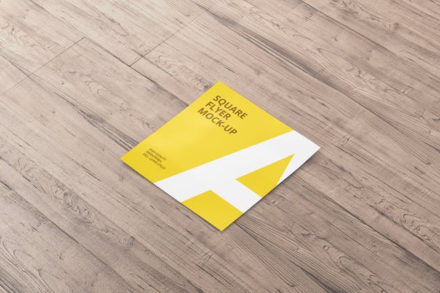 方形企业介绍宣传传单设计PSD样机 Square Flyer Mock-Up插图(6)