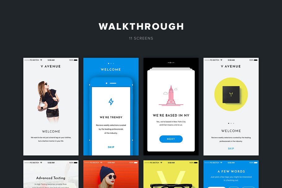 时尚服饰电商 APP UI 套件 5th Avenue Mobile App UI Kit插图(2)