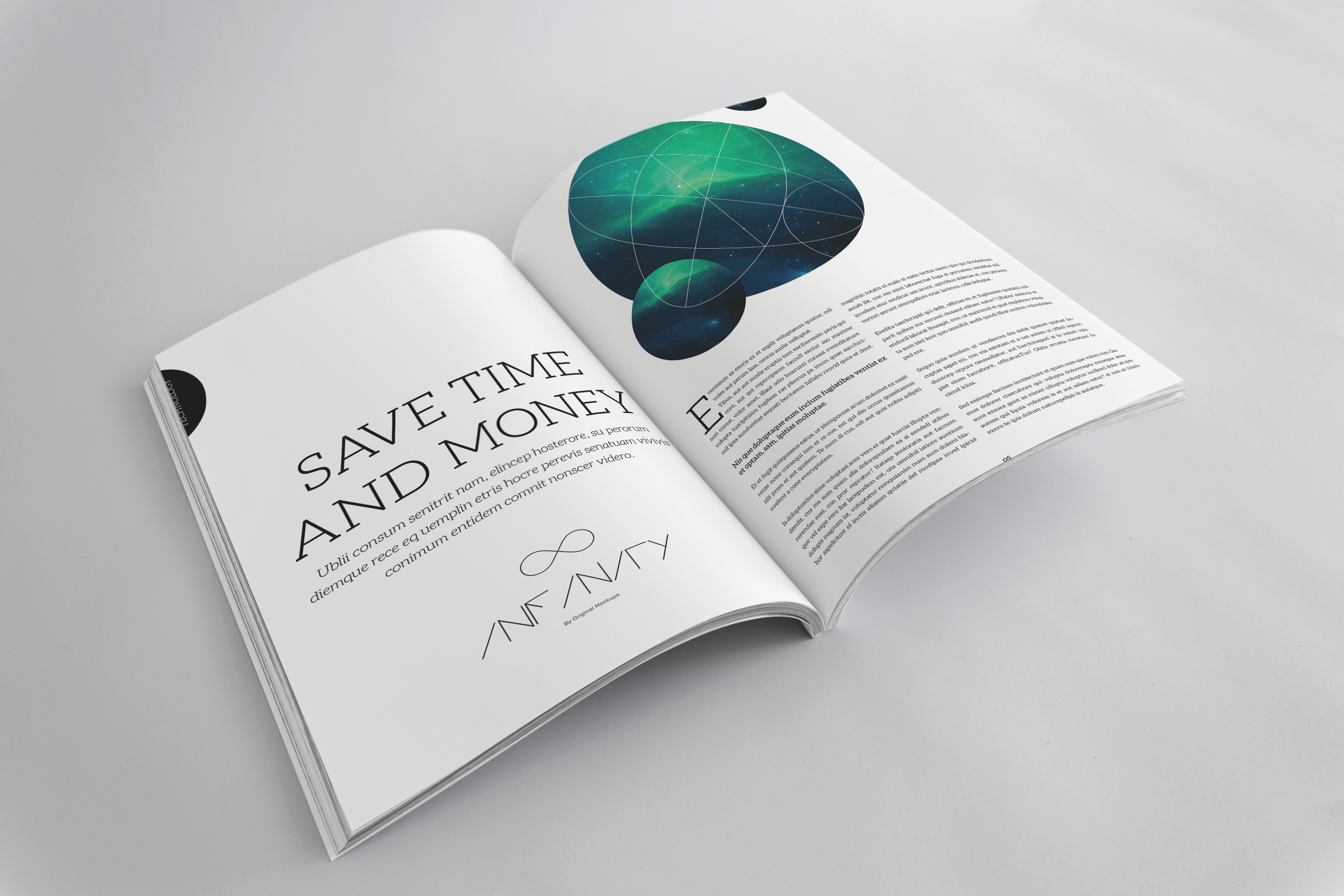 A4尺寸大小精品杂志封面设计效果图样机 A4 Magazine Mockup for Spread Page插图