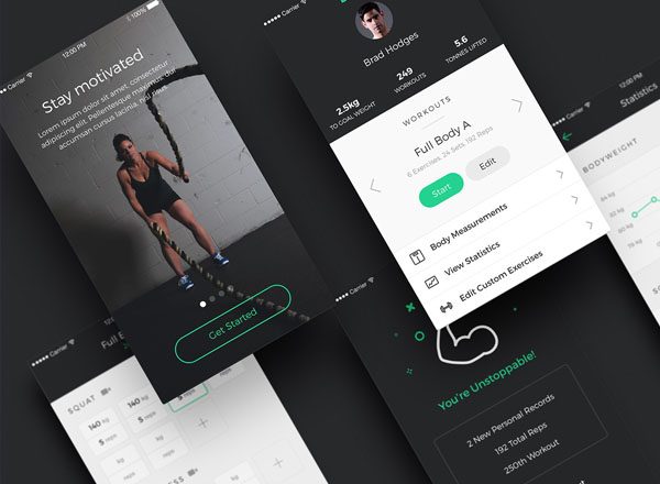 健身类 APP UI 套件 Lifter – Fitness App UI Kit