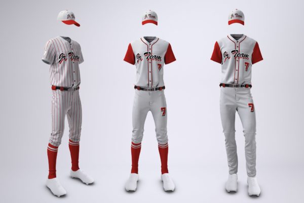 棒球队队服套装设计图样机素材库精选模板 Baseball Team Uniform Mock-up