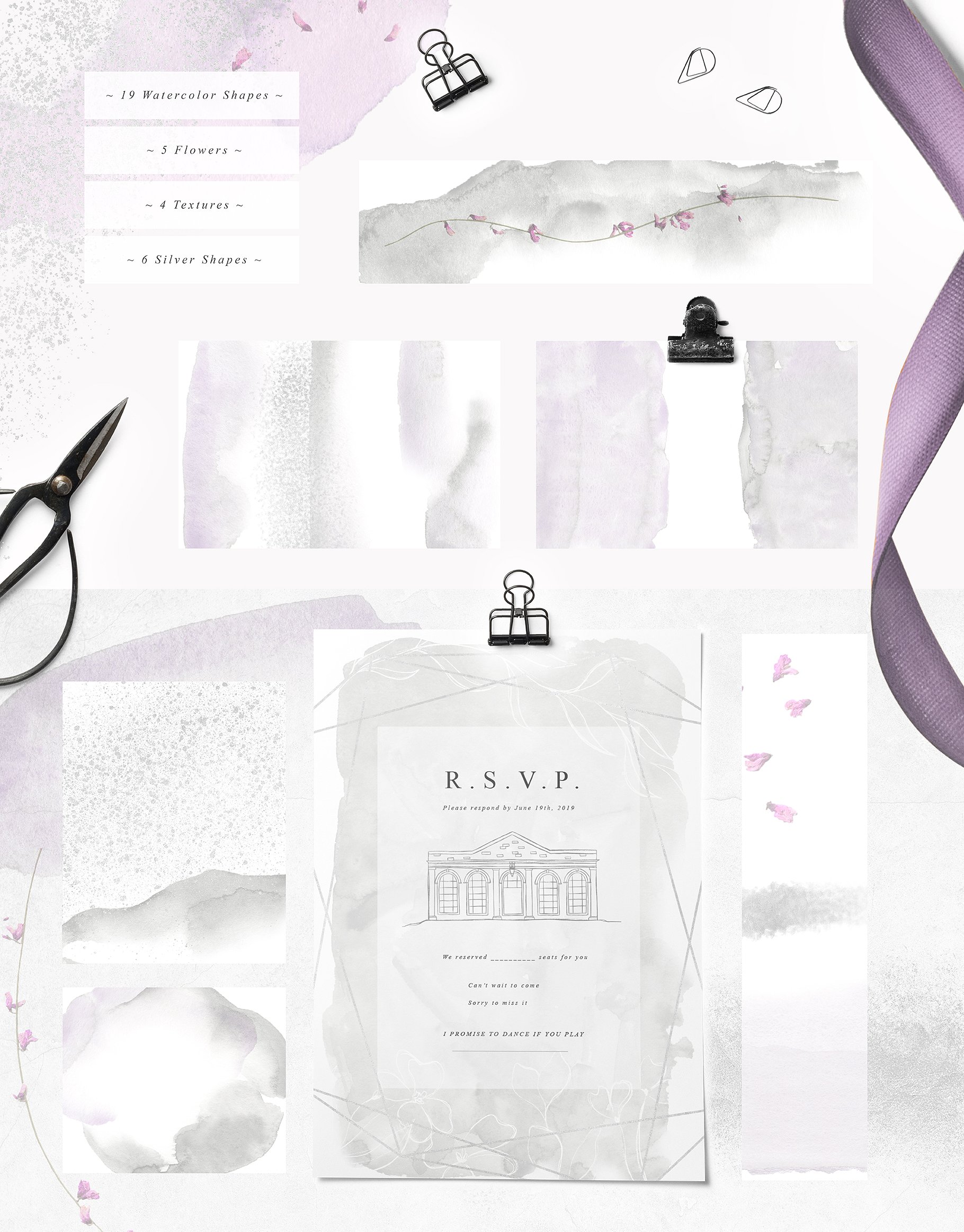 诗情画意手绘水彩元素合集 Magnifique Watercolor Collection插图(6)