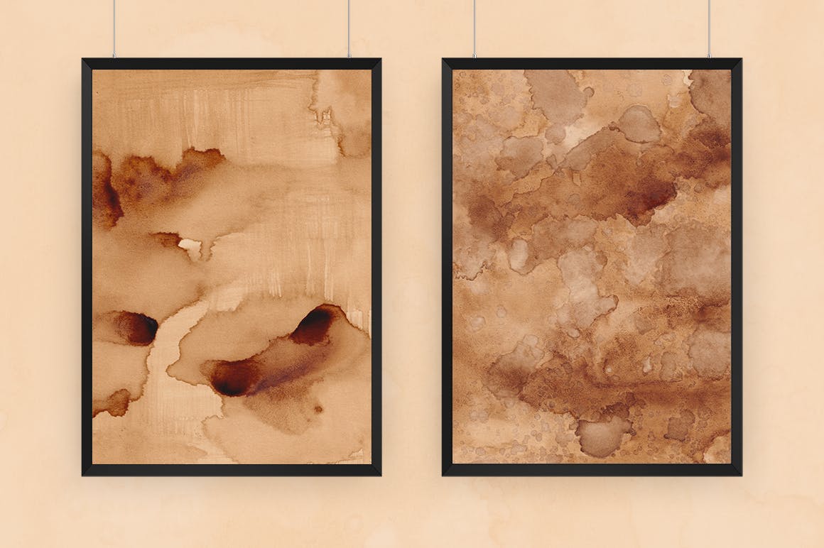 咖啡色水彩咖啡污迹肌理纹理背景素材 Watercolors Coffee Backgrounds插图(4)