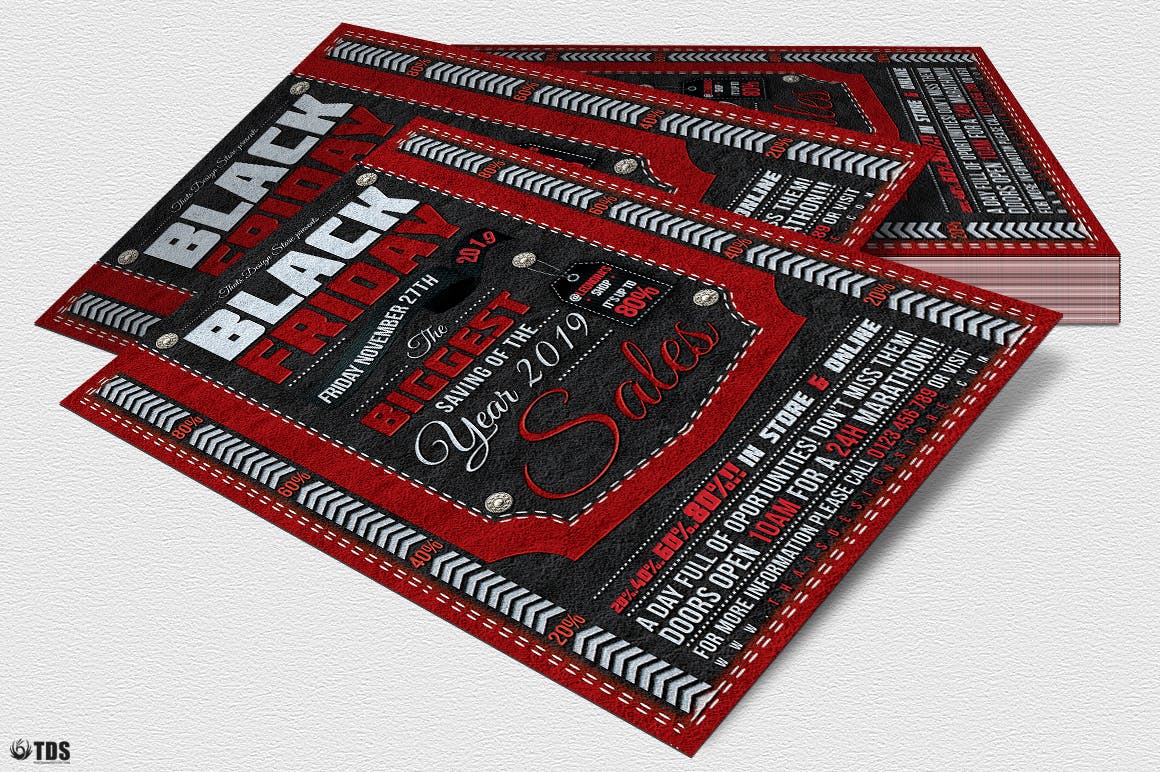 黒五海淘电商促销海报设计模板 Black Friday Flyer Template插图(3)