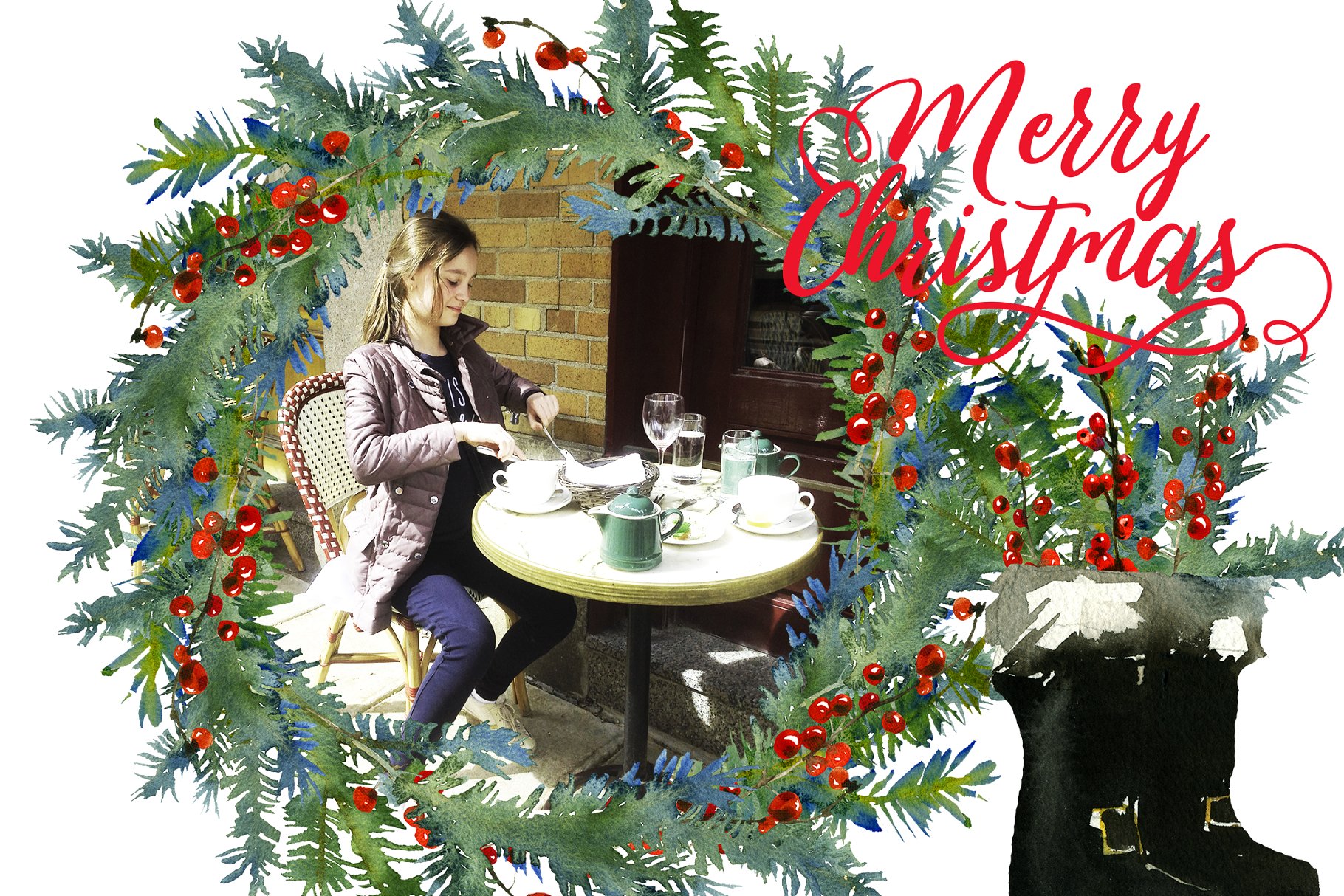 手绘圣诞节主题水彩设计素材包 Santa & Co Christmas Clipart Set插图(11)