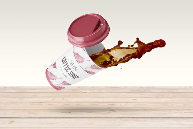 咖啡纸杯咖啡品牌VI设计样机模板 Coffee Cup Mock-up插图(1)