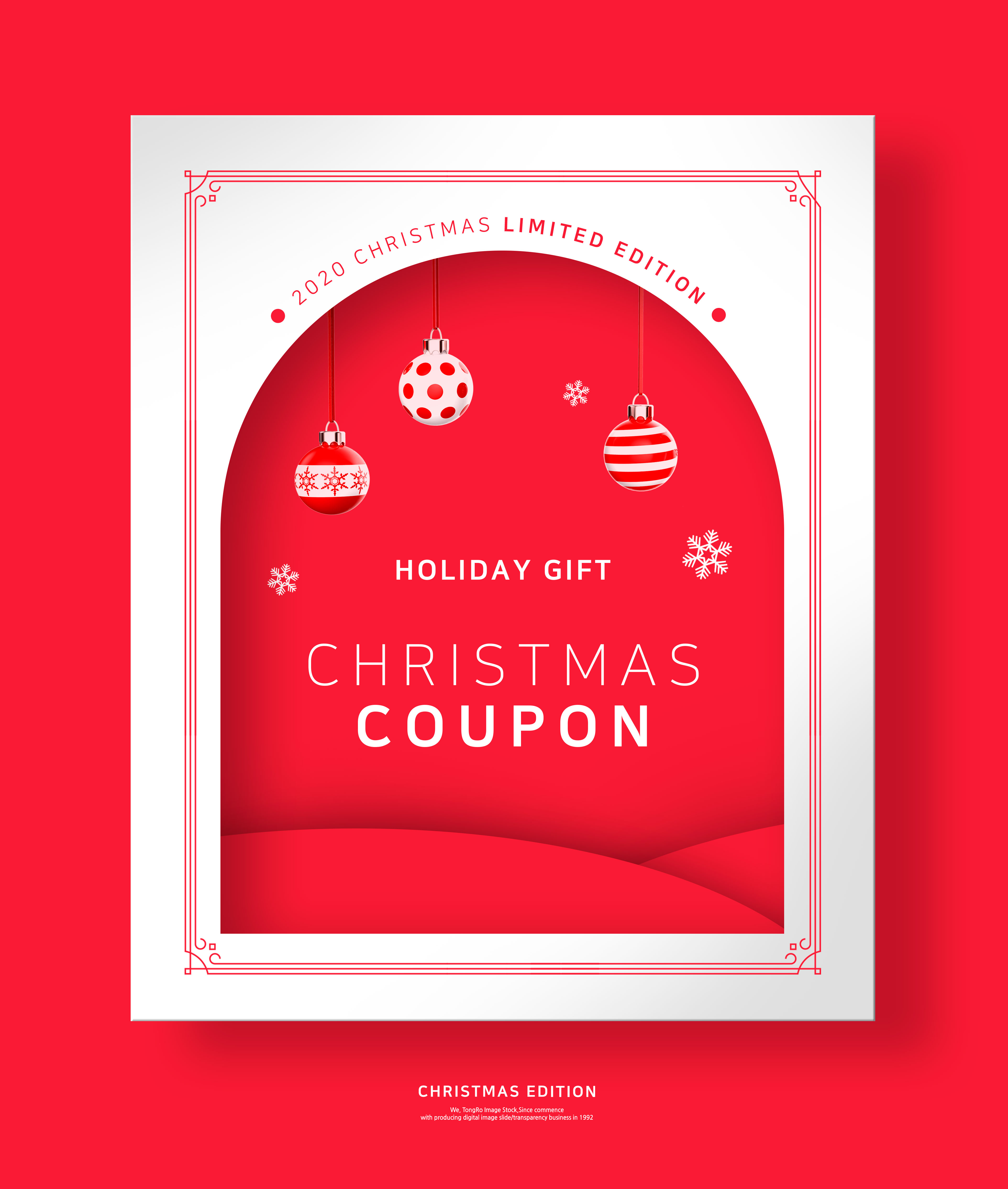 圣诞/新年活动邀请大红色海报传单设计素材插图