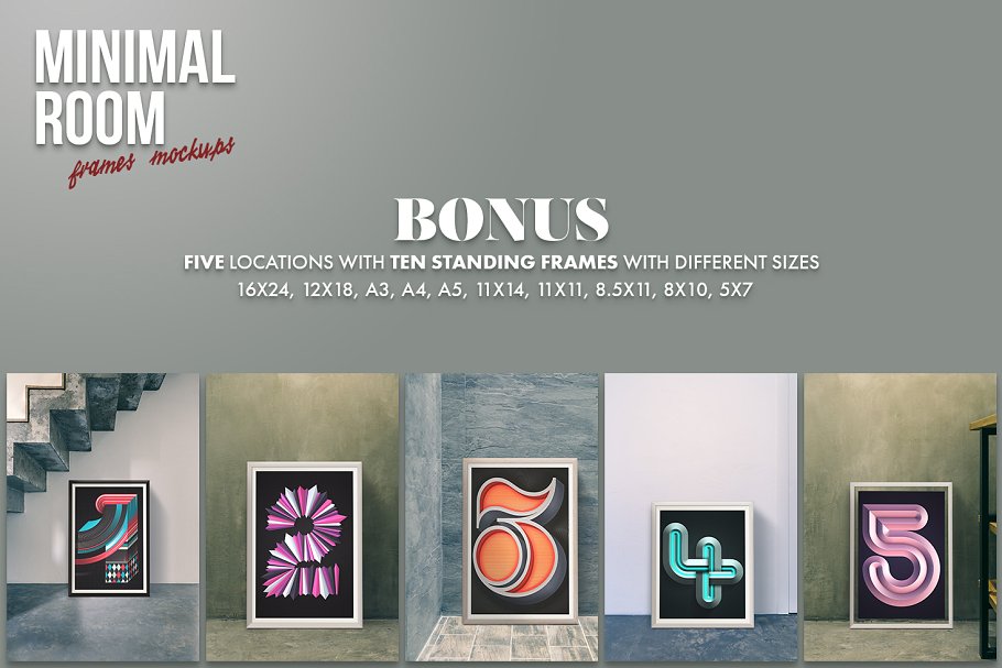 西方现代室内画框相框样机 Minimal Room插图(5)