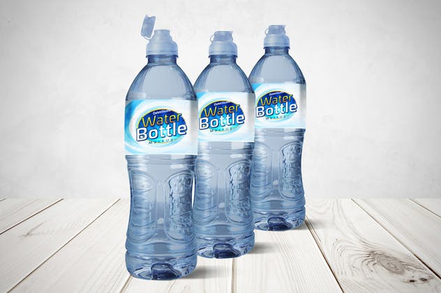 矿泉水蒸馏水瓶罐样机v2 Water Bottle V.2 Mockup插图(2)