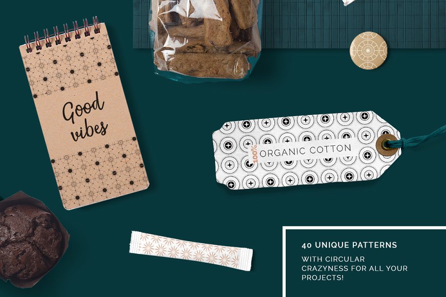 高端大气几何圆形图案纹理 Geometric Circles Patterns Set插图