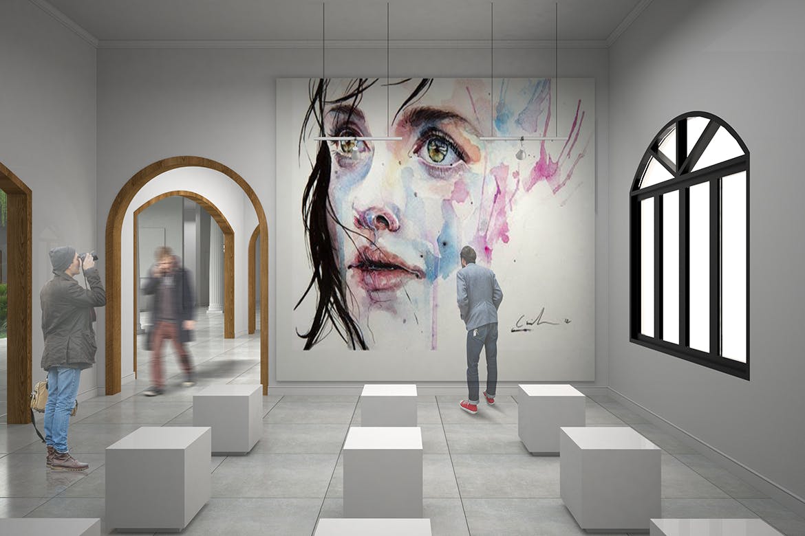 室内油画展览画框样机素材v10 Exhibittion Mockup [vol10]插图(1)