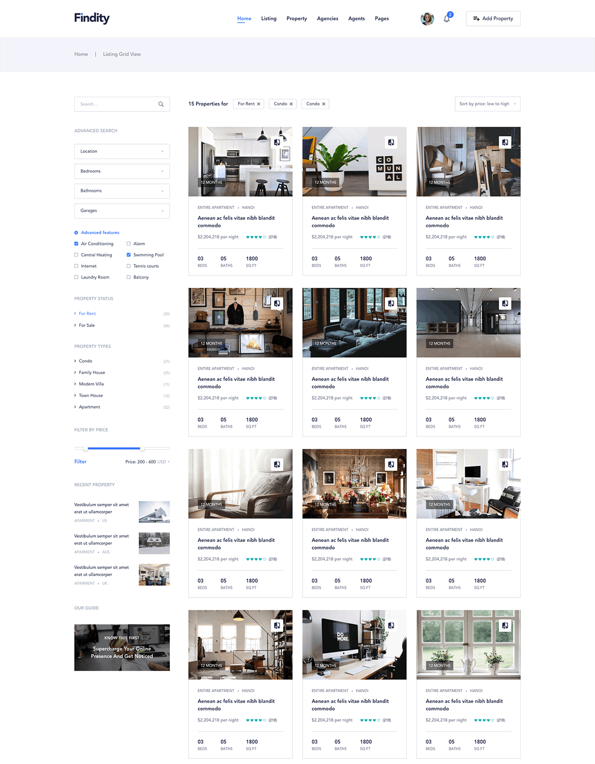 房地产销售租赁中介网站界面设计SKETCH模板 Findity – Real Estate Template插图(6)