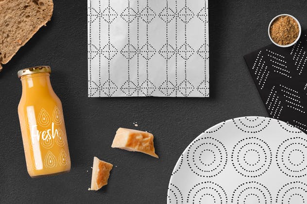 规则对称虚线矢量图案素材 Dotted Vector Patterns & Tiles插图(11)