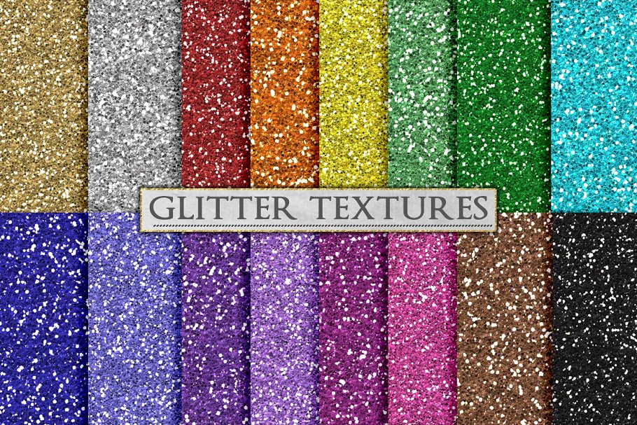 金银闪光纹理 Silver and Gold Glitter Textures插图