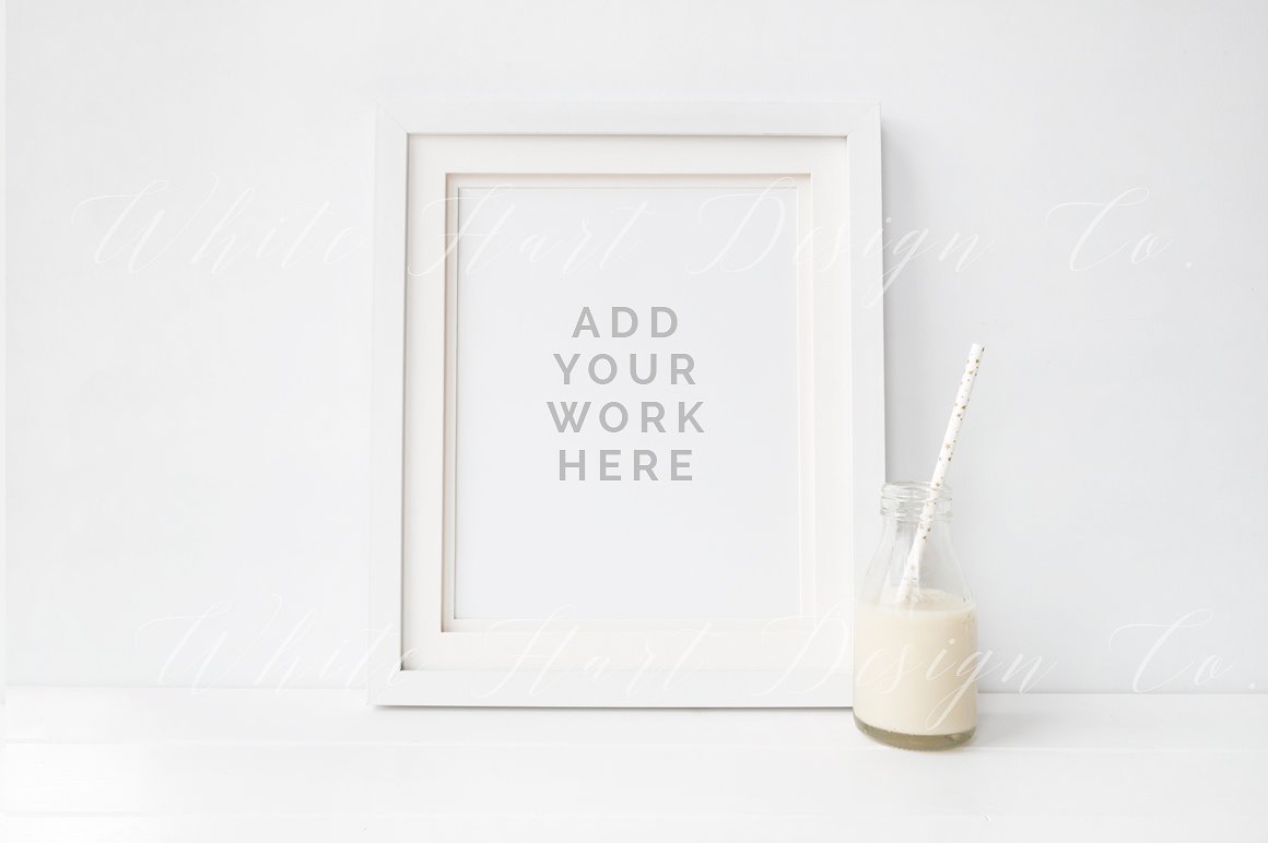 简约白色画框样机模型/Nusery主题 Frame mock up / Nusery themed插图