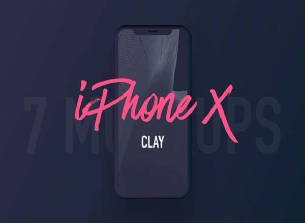 素材库下午茶：7款最受欢迎的iPhone X Clay模型 Mockups