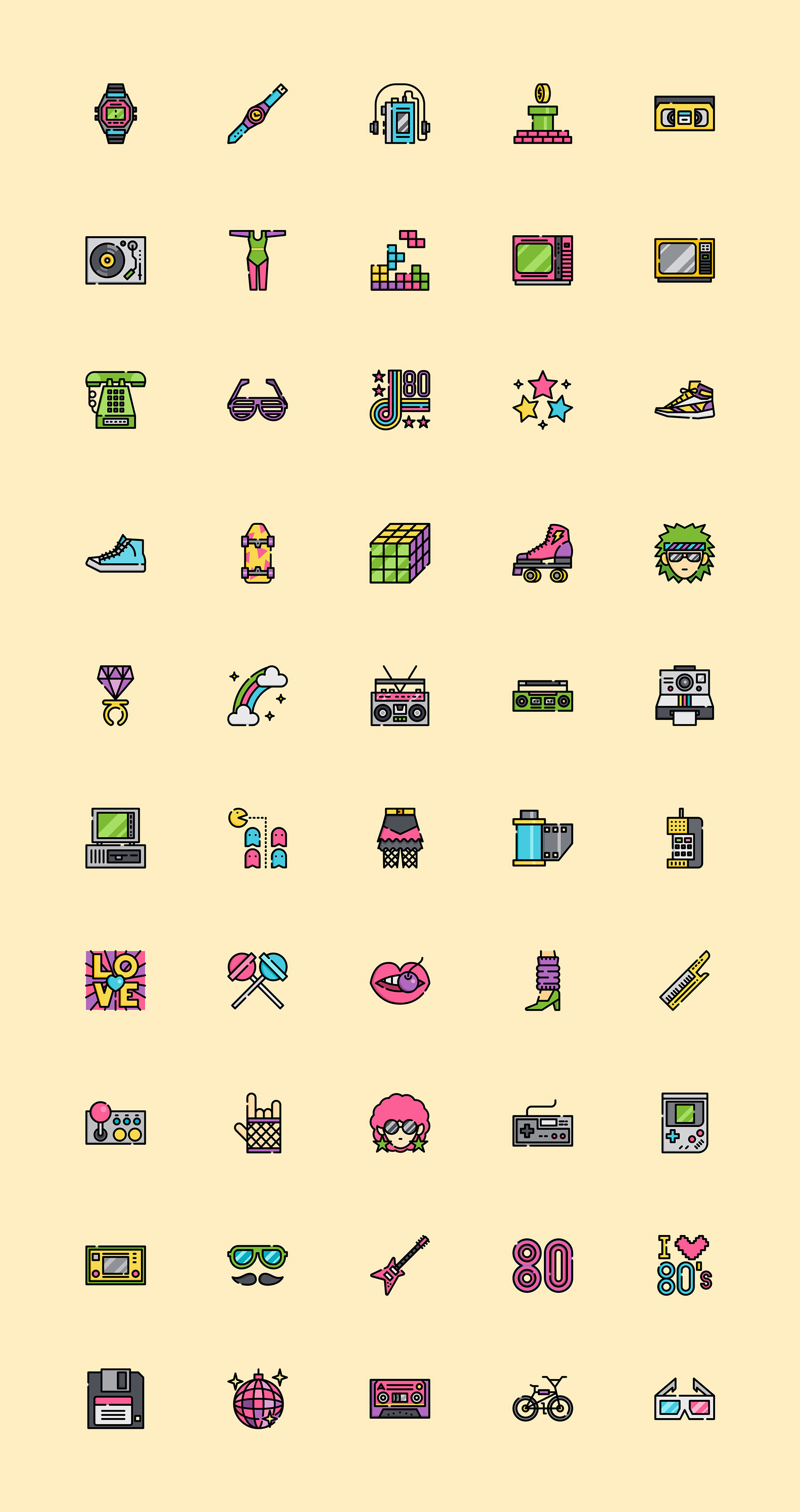 50 枚八十年代元素图标