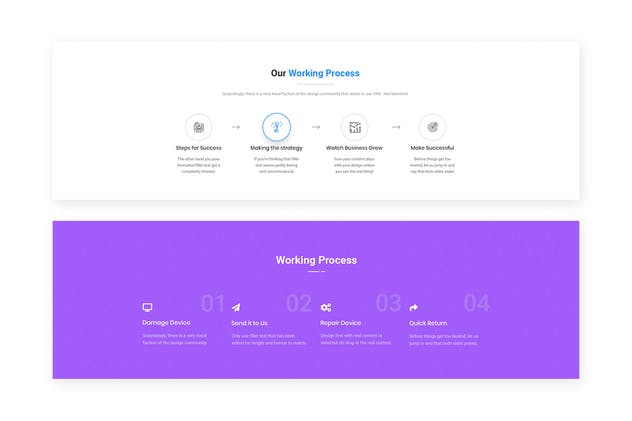 10个流程步骤网站小部件设计UI模板 10 Process Steps Widget Design for Web-UI Kit插图(1)
