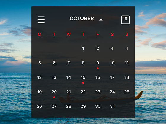 简约暗色日历素材之家精选sketch素材