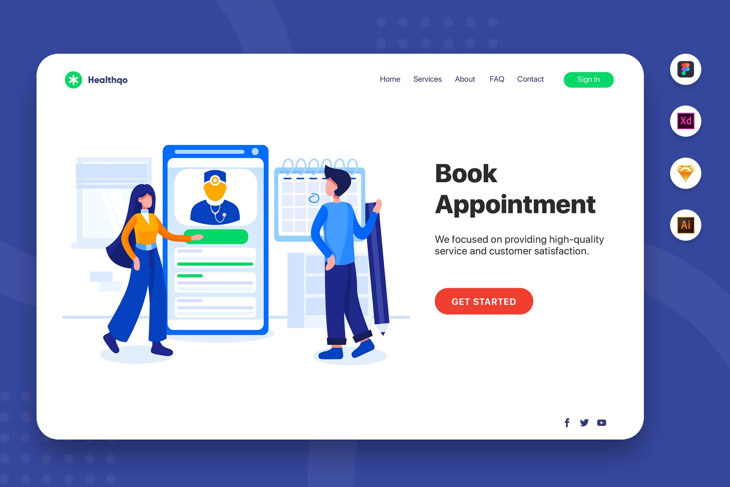 网站Banner&着陆页设计网上预订预约主题素材库精选概念插画素材 Book Appointment – Banner & Landing Page插图